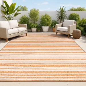 Castara Wavy Stripe Modern Indoor/Outdoor Area Rug - JONATHAN Y - 1 of 4