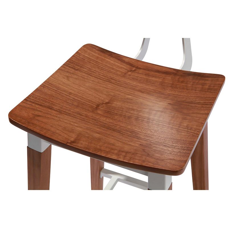 Modern Home Abbott Retro Contemporary Wood/Steel Barstool, 3 of 7