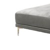 Royal Hampton Ottoman with Sleek Metal Feet, Gray - 3 of 4