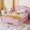 KTMBDW Full Bed Frame with Storage Headboard, Metal Platform Bed Frame with 2 Storage Drawers, Noise-Free/Metal Support/No Box Spring Needed, Pink - 2 of 4