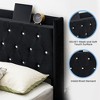 Nasitip Flannel Upholstered Floating Bed Frame with LED Light, Storage Headboard, Black - 4 of 4