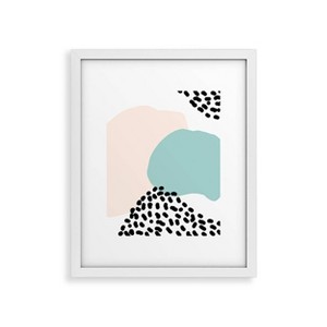 8"x10" Aleeya Jones Modern Minimalistic Shapes Blue White Framed Canvas Wall Art - Deny Designs: Abstract Offset Print, MDF Composite Frame - 1 of 2
