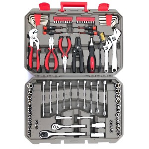 Apollo Tools 95pc Mechanics Tool Kit: Steel Alloy, Red, Household Hand Tool Set, Includes Pliers & Wrench, DT1242 - 1 of 4