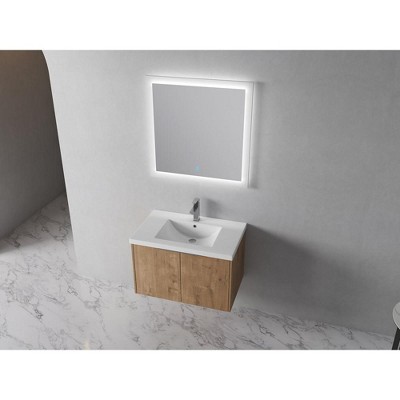 Wall Mount Bathroom Vanity With Sink Combo For Small Space Vanity Cabinet Gel Basin Countertop Floating Cabinet