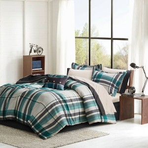 NicBex 7 PCS Microfiber Twin Plaid Bed Set,Comfort Sheets Set for Bedroom - 1 of 4