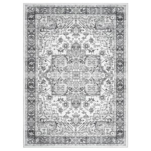 Large Washable Area Rug, Non-Slip Low Pile Vintage Boho Carpet for Living Room, Bedroom, Dining Room, Kitchen, Machine Washable Home Decor - 1 of 4