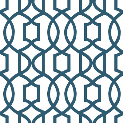 NuWallpaper Navy Grand Trellis Peel & Stick Wallpaper: Removable Adhesive, Temporary Vinyl, Washable, 30.75 Sq Ft Coverage