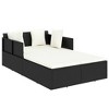 VidaXL Sunbed with Cushions Black 71.7 in.x46.5 in.x24.8 in. Poly Rattan - 2 of 4