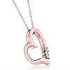 Pompeii3 Princess Cut Diamond Heart Necklace Pendant White Yellow or Rose Gold 3/4" Tall - 2 of 3