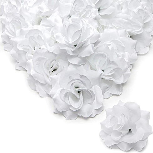 60pcs 4 Artificial Rose Flower Heads Silk Flower Heads For Engagement Diy Handicrafts Party Wedding Decorations White Target