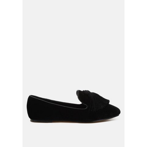 Женские туфли Rag & Co Womens Tromso Iconic Tassel Detail Velvet Loafers 8