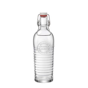 Bormioli Rocco Officina Water Bottle, 37.25 oz, Italian Glass Pitcher, Airtight Seal & Metal Clamp, Easy To Carry Handle, Dishwasher Safe - 1 of 4