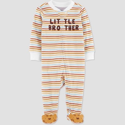 Image of Baby Boys' Little Brother' Footed Pajama - Just One You® made by carter's Gold Newborn