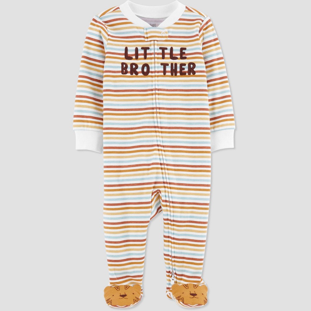 Baby Boys' Little Brother' Footed Pajama - Just One You made by carter's Gold 0-3M