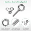 Unique Bargains Stainless Steel Durable Rust-Resistant Eyebolts with Nuts Washers Male Screw for Fastening 10 Pcs - 2 of 4