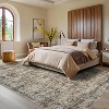 Coucheta Floral Area Rug Indoor Non-Slip, Vintage Distressed Machine Washable Throw Carpet for Bedroom Kitchen Living Room,Multi-Color & Size - 2 of 4