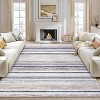Modern Striped Rug,Farmhouse Non Slip Washable, Large Area Rug for Living Room Bedroom - 3 of 4