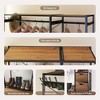 Acacia Wood Garment Racks with Shelves 2 Wicker Drawers and 4 Hooks Heavy Duty Closet Organizer for Hanging Clothes, Freestanding Closet Wardrobe Rack - 3 of 4