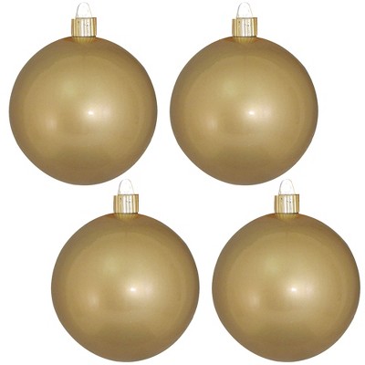 Christmas by Krebs 4ct Candy Gold Shatterproof Christmas Ball Ornaments 4" (100mm)