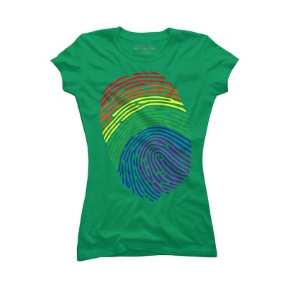 Adult Design By Humans Pride Fingerprint Rainbow Month By SummerFunnyT-Shirt