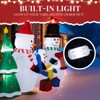 Angel Sar 8FT Inflatable Snowman Family, LED Lighted Christmas Decoration with JOY Sign and Xmas Tree, Outdoor Yard Blow Up Decor - 4 of 4