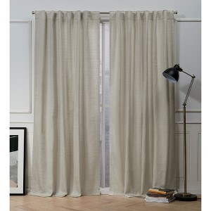 Nicole Miller Mellow Slub Textured Hidden Tab/Rod Pocket Top Light Filtering Curtain Panel Pair - 1 of 2