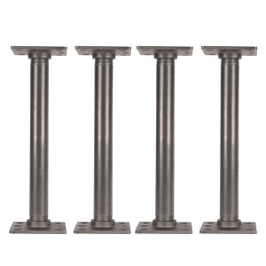 Pipe Decor 1 in. x 12 in. Square Flange Pipe Table Legs - 4 Pack - 1 of 4