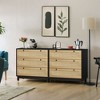 Okak Rustic 3 Drawers Rattan Dresser, Wooden Chest Storage Cabinet Organizer for Bedroom,Living/Dining Room,Hallways,Easy Assembly - 2 of 4