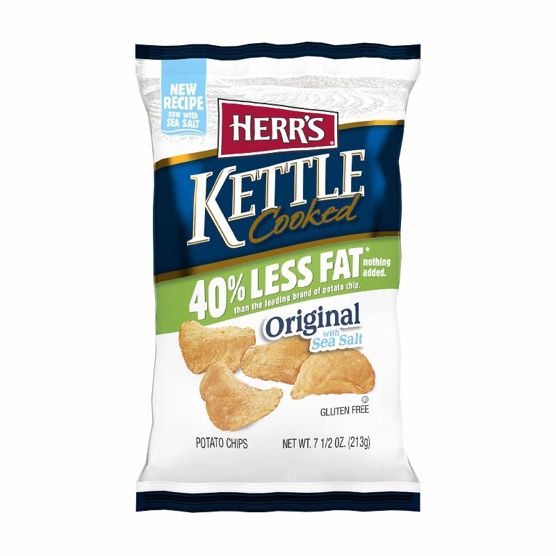 Herr's Reduced Fat Kettle Cooked Potato Chips - 8oz, 1 of 6