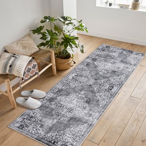 coucheta Vintage Washable Area Rugs, Multi-size Floral Stain Resistant Non Slip Non-Shedding Low Pile Carpet, for Living Room, Bedroom, Dining Room - 1 of 4