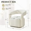 Chenille Swivel Barrel Accent Chair with Curved Backrest, Wide Seat Upholstered Lounge Armchair for Living Room Bedroom-3irtyhousy - 4 of 4