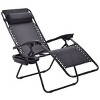 Costway 2 PCS Folding Zero Gravity Reclining Lounge Chairs Beach Patio with Utility Tray Black/Orange - image 2 of 4