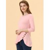 Allegra K Women's 3/4 Sleeve Round Neck Button Decor Casual Stretchy Tunic Tops - 3 of 4