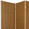 Oriental Furniture 6 ft. Tall Woven Fiber Room Divider Two-Tone Brown 3 Panel: Hardwood Frame, Metal Hinges - 2 of 3