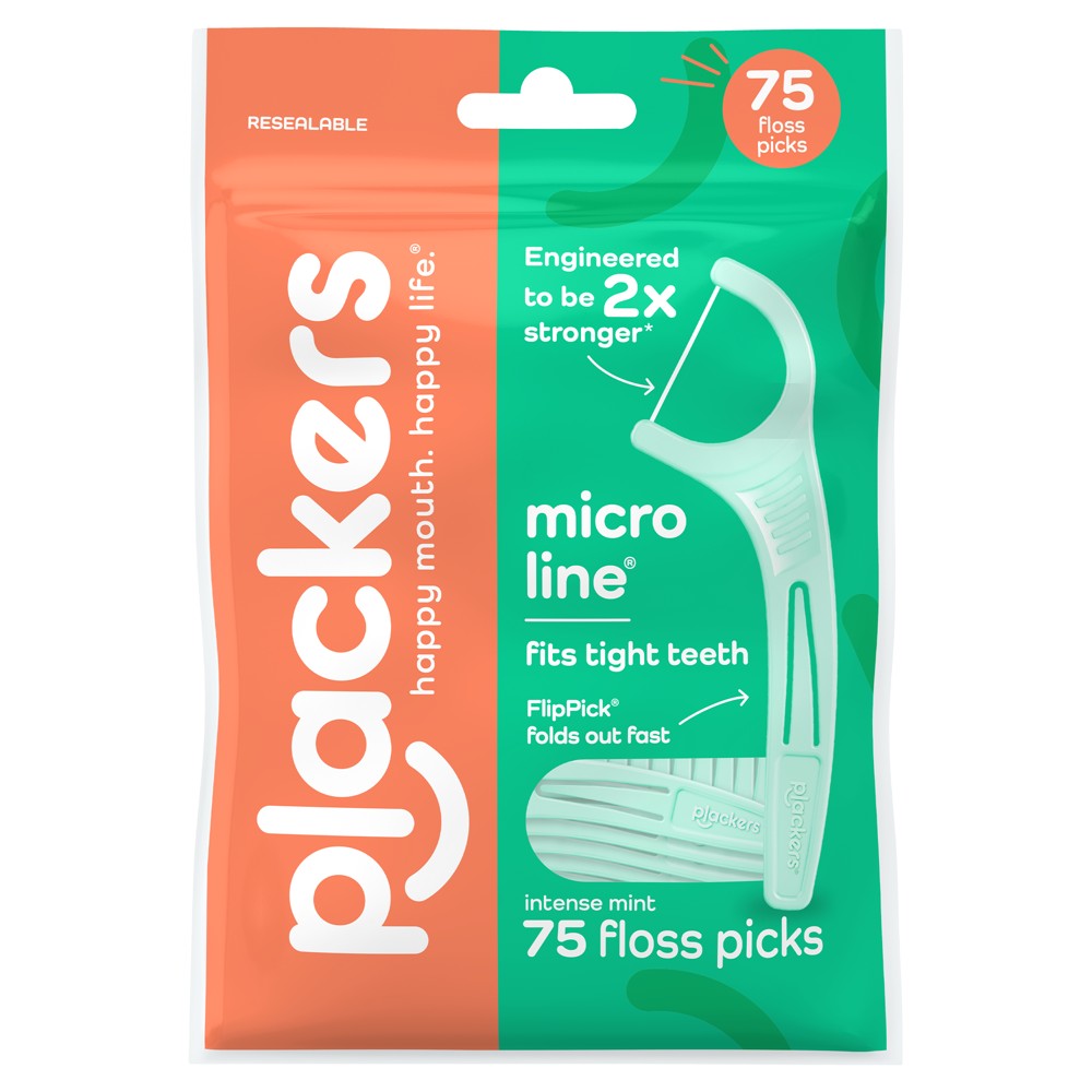 Plackers Dental Floss Picks - 75ct: Mint, 1 Inch