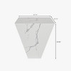 POVISON Minimalist Sintered Stone Side Table, Modern Trapezoid Sintered Stone End Table, 17.71", White - 4 of 4