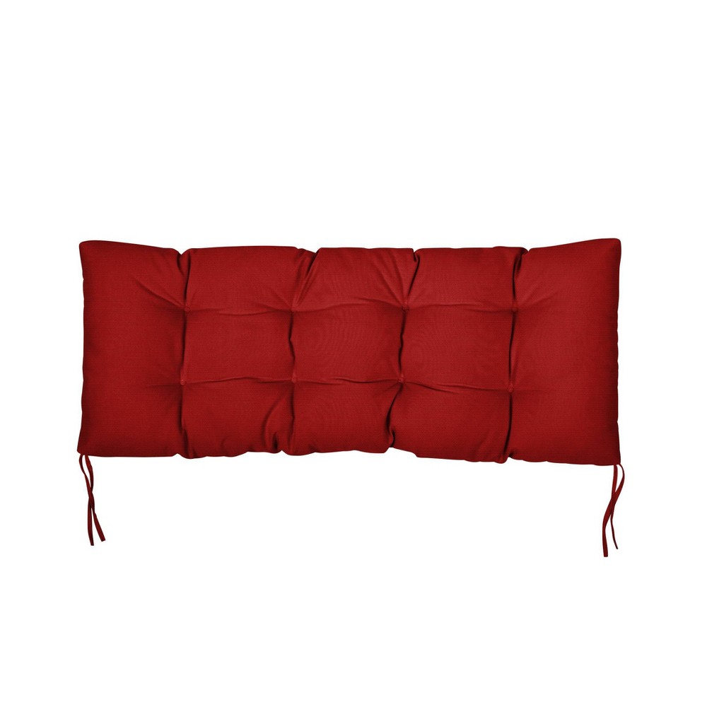 37" x 17" x 2" Sunbrella Canvas Tufted Outdoor Bench Cushion Jockey Red - Sorra Home