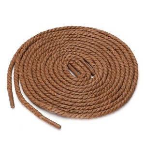 Allegra K Women's Round Rope Waterproof Braided Waxed Shoelaces 2 Pairs - 1 of 4
