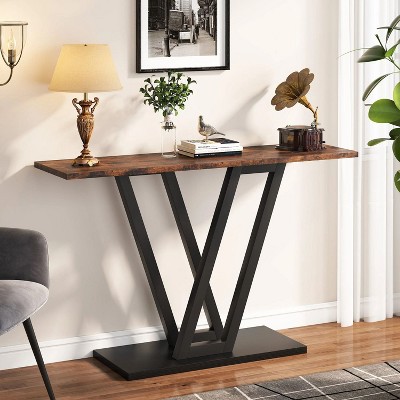 Hommoo 43 Inch Console Table, Industrial Entryway Hallway Table