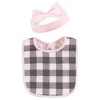 Hudson Baby Infant Girl Cotton Bib and Headband Set, Girl Baby Bear, One Size - 4 of 4
