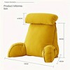 Angel Sar Sofa Bed Head Reading Pillow, 29.5" x 21.7" Support Pillow with Adjustable Loft, 100% Natural Cotton Filling for Reading in Bed, Yellow - 3 of 4