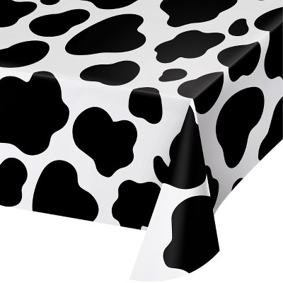 Cow Print Plastic Tablecloth