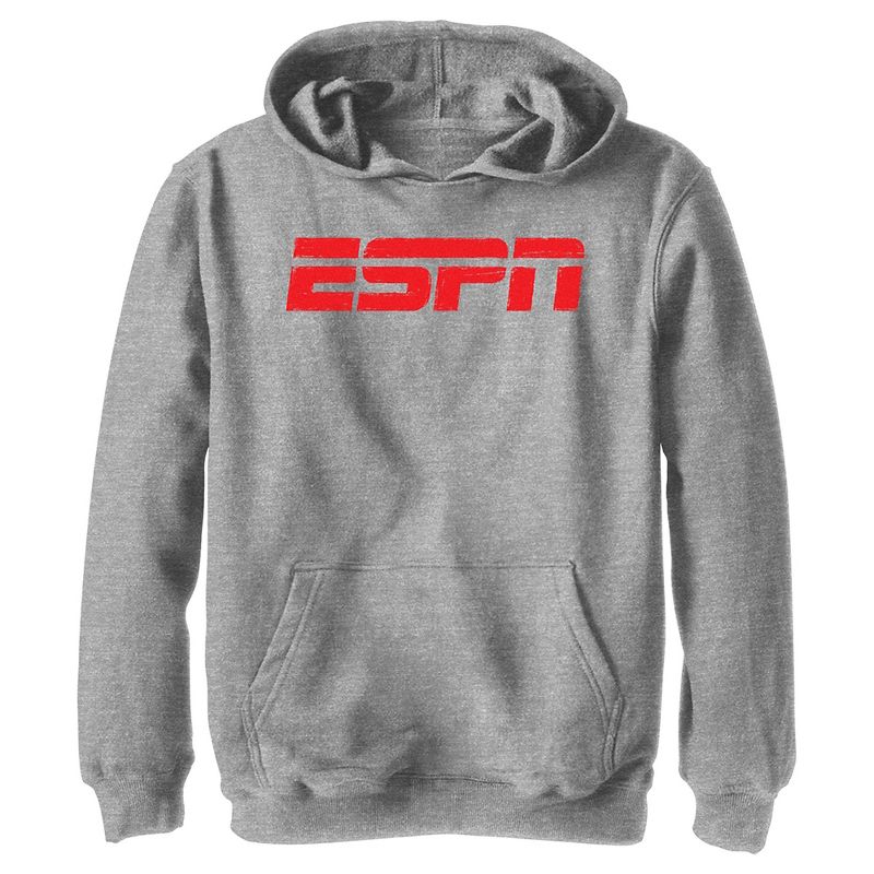Boy's ESPN Red Crayon Logo  Pull Over Hoodie - Athletic Heather - X Large, 1 of 5
