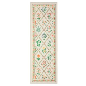 Washable Framhouse Floral Leaf Print Large Living Room Rugs, Soft Ultra Thin Textured Cute Floor Carpet for Bedroom Dining Room Nursery Playroom - 1 of 4