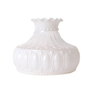 Aladdin Oil Lamp Glass Shade Fits 10 in Shade Ring Base, Diffuses, Softens and Disperses Light, White Frosted Glass - 1 of 4