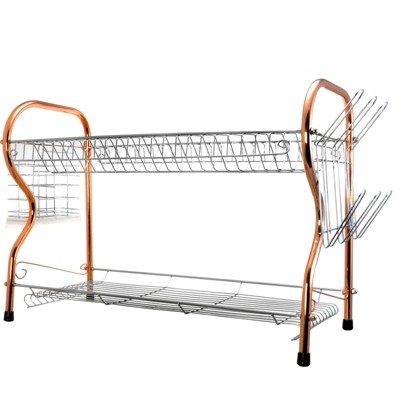 Better Chef 2-Tier 22 in. Chrome Plated Dish Rack in copper