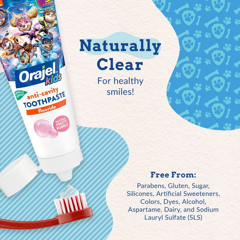 Orajel Kids Paw Patrol Anticavity Fluoride Toothpaste - Fruity Bubble - 4.2oz, 6 of 13