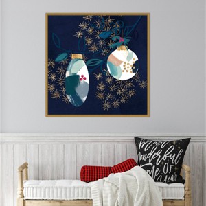 Amanti Art 30"x30" Crafty Blue Christmas I by Jennifer Paxton Parker Framed Canvas Wall Art Print - 1 of 4