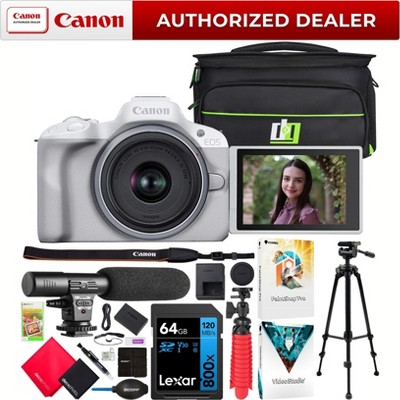 Canon EOS R50 Mirrorless Camera w/ RF-S 18-45mm F4.5-6.3 IS STM Lens + Pro Bundle