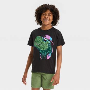 Boys' Short Sleeve Dinosaur Graphic T-Shirt - Cat & Jack™ Black